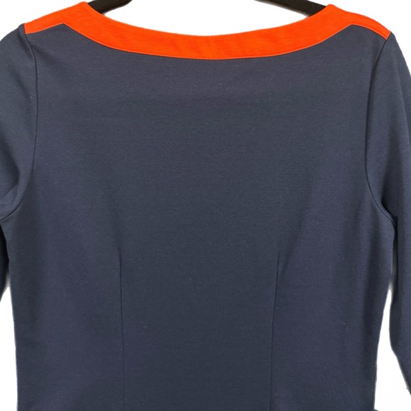 Chic Boden Siobhan Shift Dress Navy & Tomato Red Size 8 – Like New - Picture 7 of 8